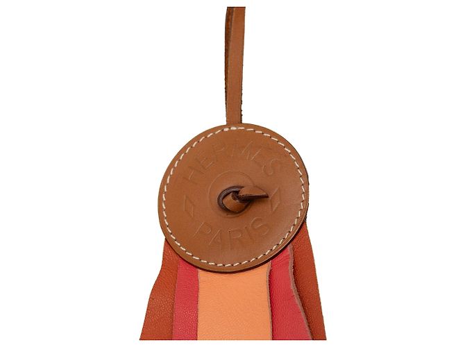 Portachiavi ciondolo Paddock Flot Ribbon Hermès in vitello Hunter e pelle di agnello Milo marrone - vista 4