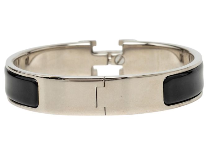 Bracciale Clic H PM stretto in smalto nero Hermès - vista 3