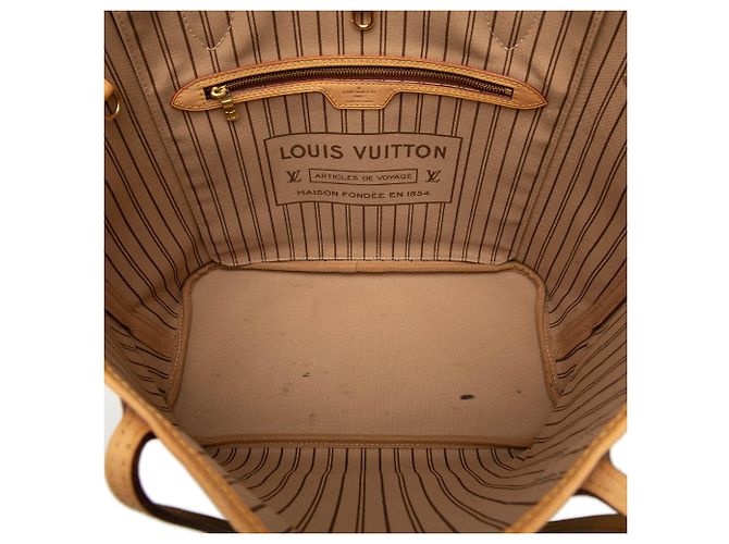 Borsa Tote Louis Vuitton Monogram Neverfull MM Marrone - vista 4