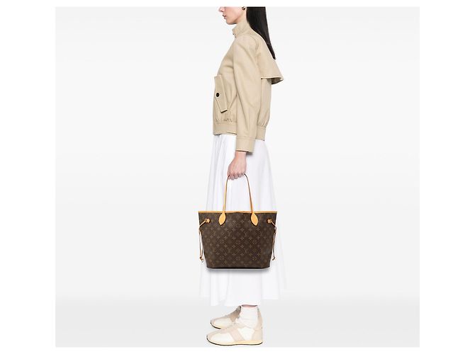 Borsa Tote Louis Vuitton Monogram Neverfull MM Marrone - vista 7