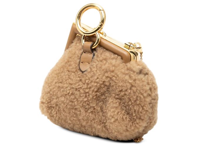 Borsa Charm Fendi First Nano in shearling beige Fendi - vista 2