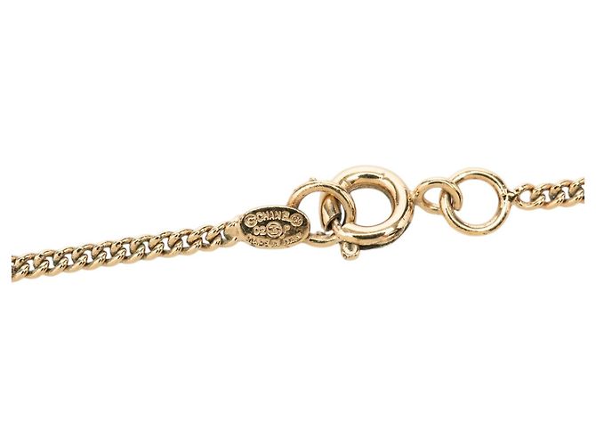 Collana con pendente Chanel CC placcata oro strass No 5 D'oro - vista 5