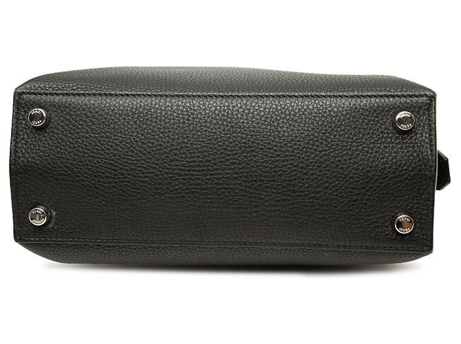 Borsa Mini Peekaboo Iconic Essential in pelle nera Fendi Nero - vista 3