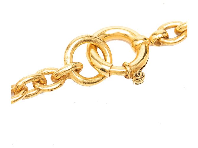 Collana con pendente a croce Chanel CC placcata oro D'oro - vista 3