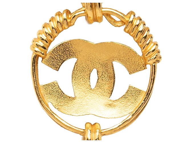 Collana con pendente a croce Chanel CC placcata oro D'oro - vista 4
