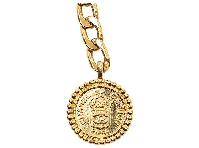 Chanel CC vergoldeter Kettengürtel mit 31 Rue Cambon Medaillon Golden - Ansicht 3