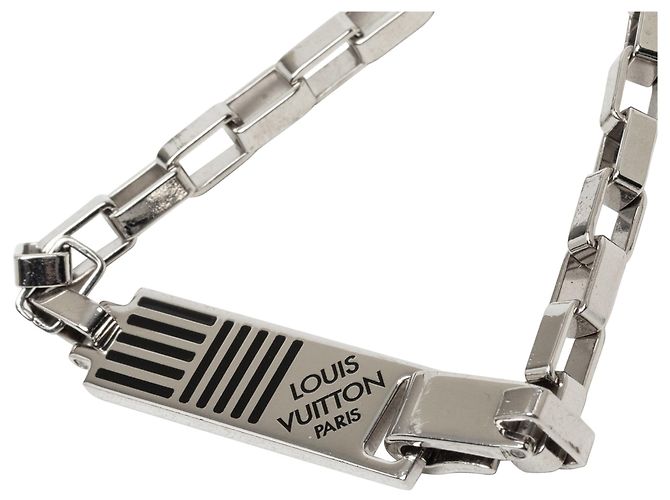 Bracciale a catena Louis Vuitton Damier Colors in smalto e ottone nero - vista 4