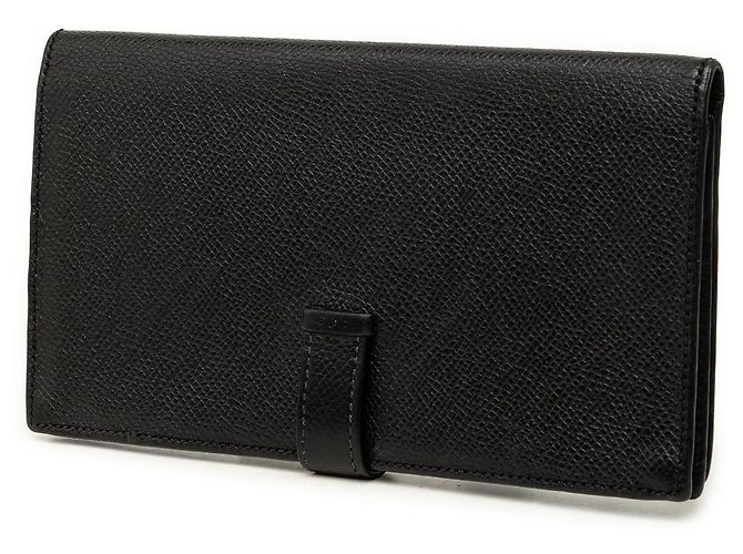 Hermès Bearn Soufflet Geldbörse lang aus Epsom Schwarz - Ansicht 2