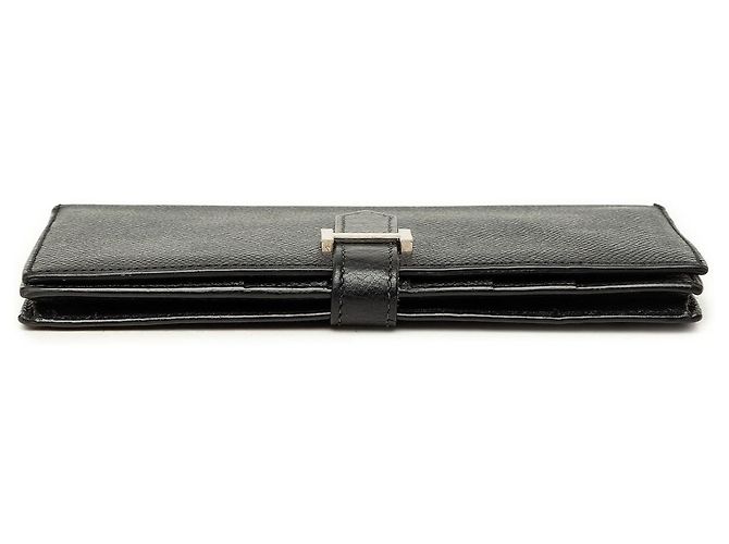 Hermès Bearn Soufflet Geldbörse lang aus Epsom Schwarz - Ansicht 3