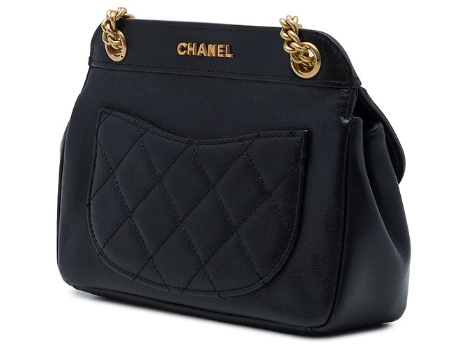 Bolso de hombro Chanel Small Quilted Lambskin Curved Flap Negro - vista 2