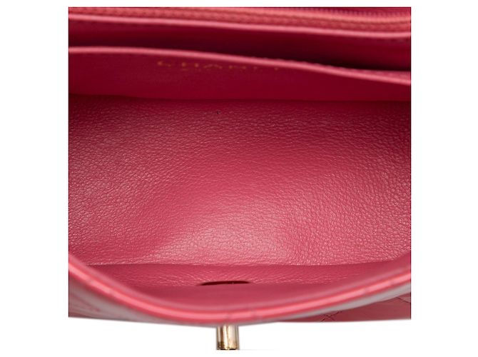 Borsa a tracolla Chanel Mini Square Classic in vernice rosa con patta singola - vista 4
