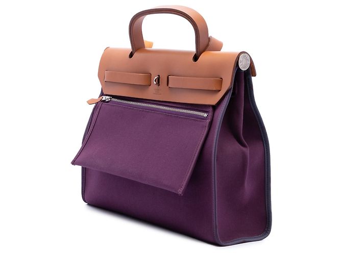 Borsa Hermès Toile Herbag Zip 31 viola Porpora - vista 2