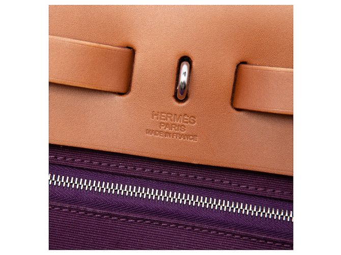 Borsa Hermès Toile Herbag Zip 31 viola Porpora - vista 5