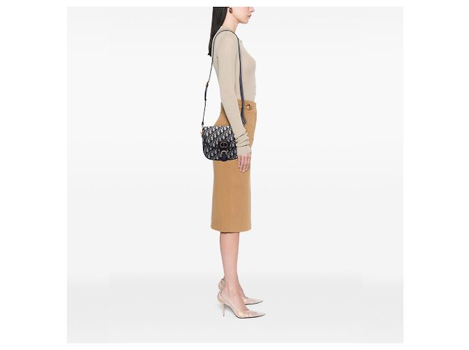 Autre Marque Borsa a tracolla Bobby Medium in tela Oblique blu Dior - vista 6