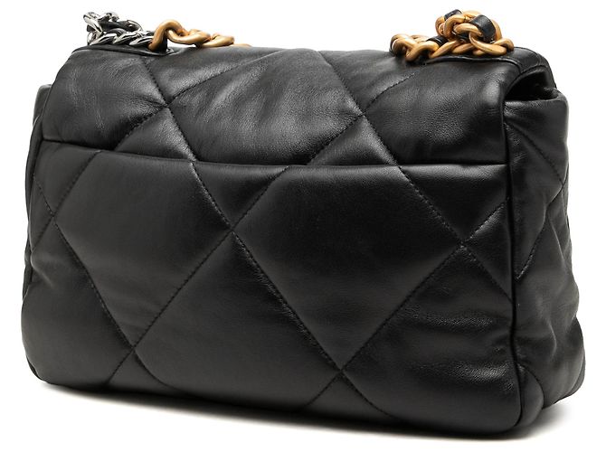 Borsa Chanel 19 Flap Medium in pelle di agnello nera Nero - vista 2