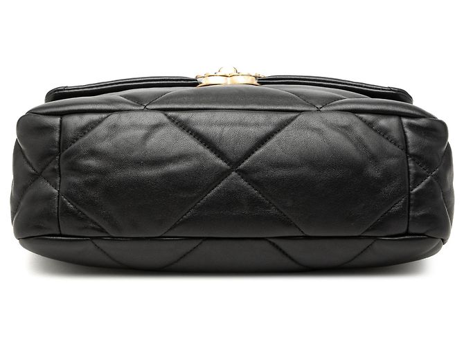 Borsa Chanel 19 Flap Medium in pelle di agnello nera Nero - vista 3