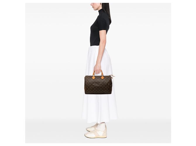 Borsa Boston Louis Vuitton Monogram Speedy 35 Marrone - vista 8
