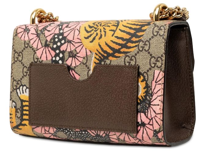 Borsa a tracolla Gucci Small GG Supreme Bengal Padlock Beige - vista 2