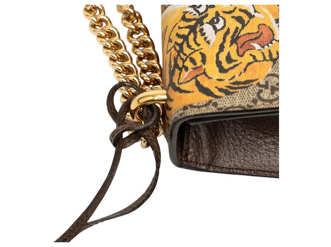 Borsa a tracolla Gucci Small GG Supreme Bengal Padlock Beige - vista 6