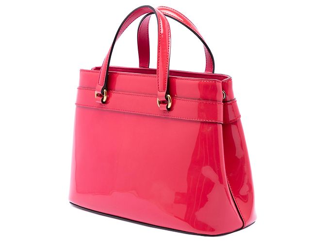 Borsa Satchel Gucci Bright Bit in vernice rosa - vista 2