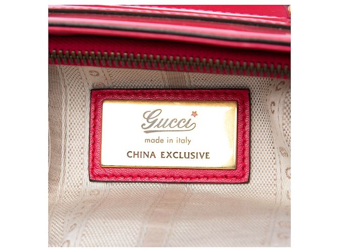 Borsa Satchel Gucci Bright Bit in vernice rosa - vista 5