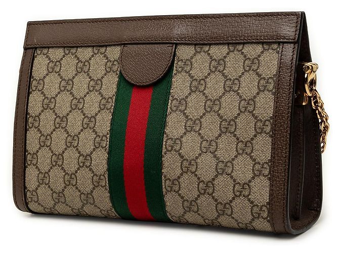 Borsa a tracolla Gucci Small GG Supreme Web Ophidia Chain Beige - vista 2