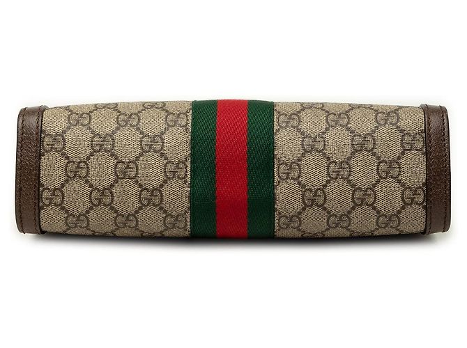 Borsa a tracolla Gucci Small GG Supreme Web Ophidia Chain Beige - vista 3