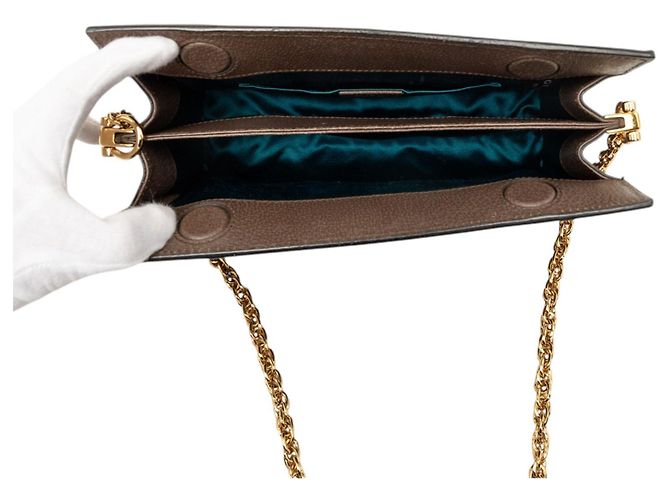 Borsa a tracolla Gucci Small GG Supreme Web Ophidia Chain Beige - vista 4