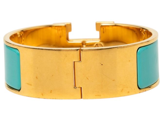 Bracciale Clic H PM largo in smalto blu Hermès - vista 3