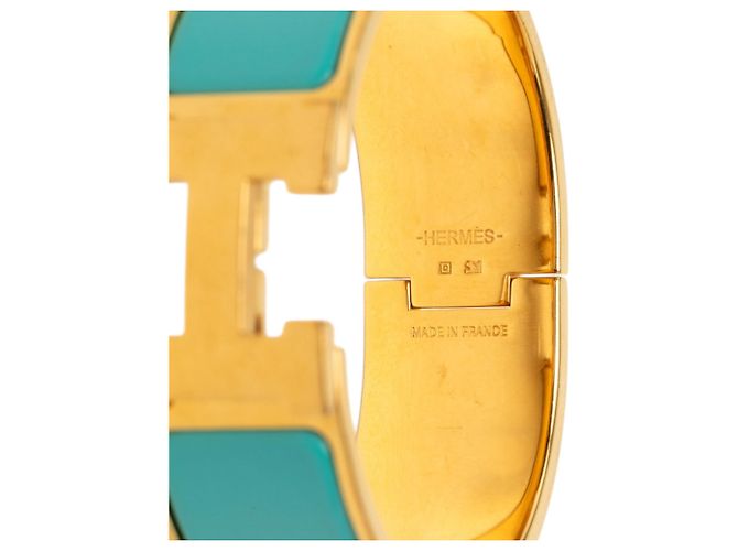 Bracciale Clic H PM largo in smalto blu Hermès - vista 4