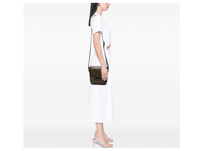 Borsa Crossbody Louis Vuitton Monogram Macassar Bass PM Marrone - vista 6