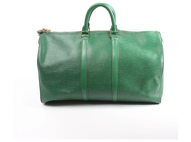 Borsa da viaggio Louis Vuitton Keepall 45 in pelle Epi Verde M42974 - vista 2