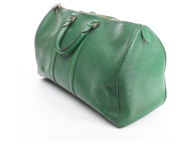 Borsa da viaggio Louis Vuitton Keepall 45 in pelle Epi Verde M42974 - vista 8