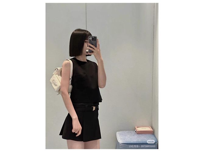 Top Miu Miu Negro de Cachemira Multicolor - vista 8