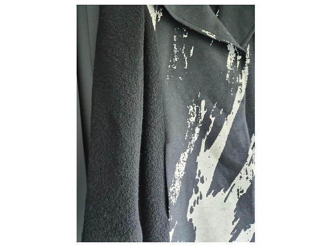 Abrigo largo Diane von Furstenberg con estampado abstracto Negro Gris - vista 6