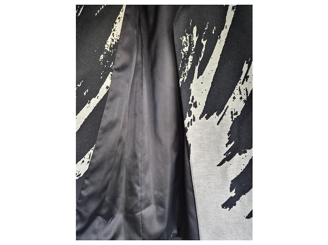 Abrigo largo Diane von Furstenberg con estampado abstracto Negro Gris - vista 7