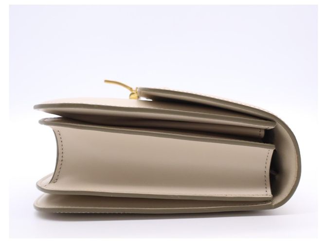 Céline Celine Box Borsa a Tracolla in Pelle Beige - vista 5