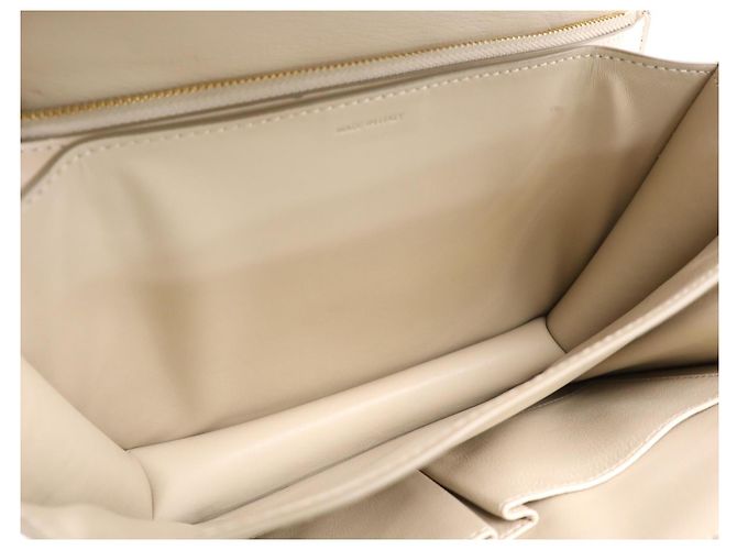 Céline Celine Box Borsa a Tracolla in Pelle Beige - vista 6