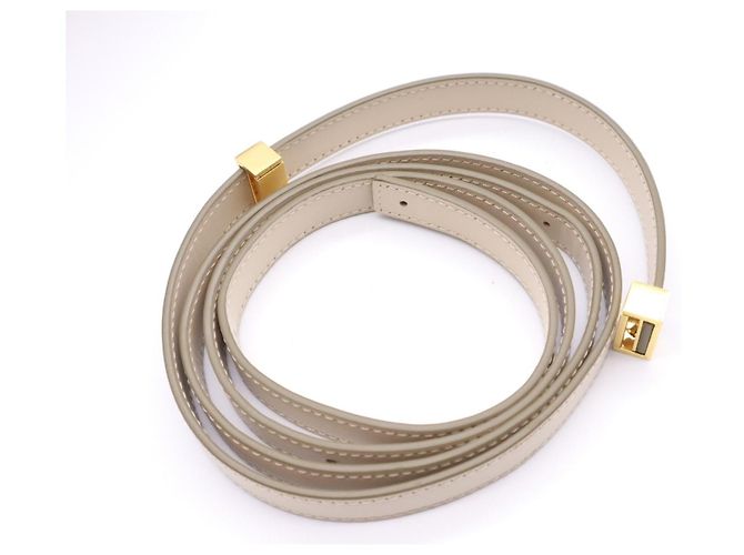 Céline Celine Box Borsa a Tracolla in Pelle Beige - vista 7