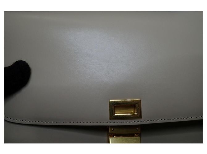 Céline Celine Box Borsa a Tracolla in Pelle Beige - vista 9