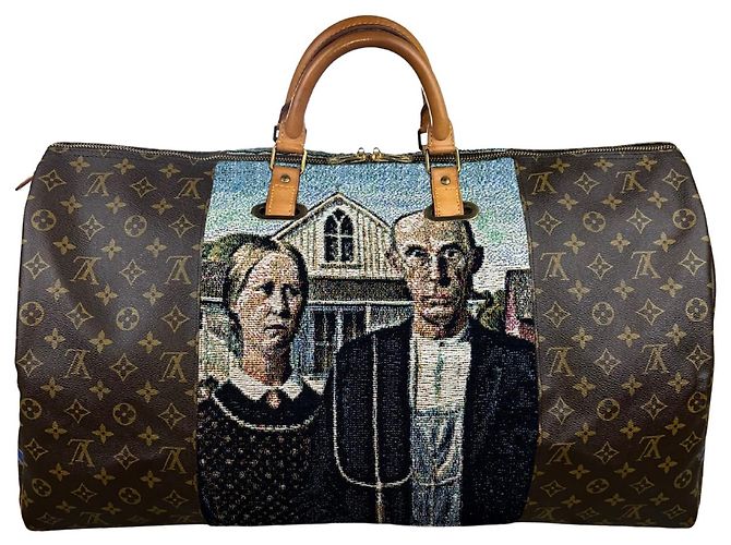 LOUIS VUITTON KEEPALL 60 - American Gothic (Grant Wood) Marrone Multicolore - vista 2