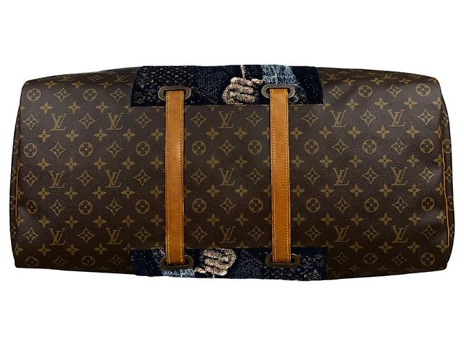 LOUIS VUITTON KEEPALL 60 - American Gothic (Grant Wood) Marrone Multicolore - vista 3
