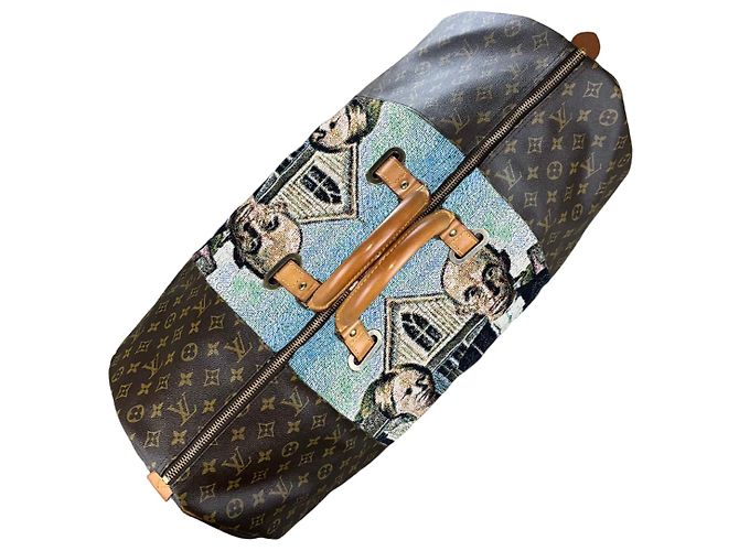LOUIS VUITTON KEEPALL 60 - American Gothic (Grant Wood) Marrone Multicolore - vista 5