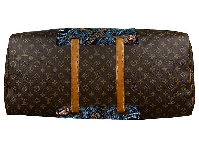 LOUIS VUITTON KEEPALL 60 - Salvator Mundi (Léonard de Vinci) Marrone Multicolore Monogramma - vista 3