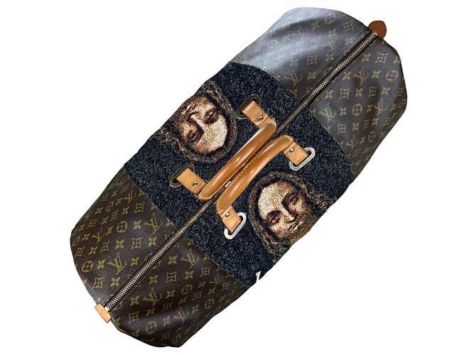 LOUIS VUITTON KEEPALL 60 - Salvator Mundi (Léonard de Vinci) Marrone Multicolore Monogramma - vista 5