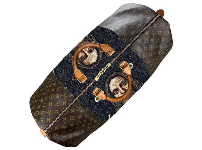 LOUIS VUITTON KEEPALL 60 - Salvator Mundi (Léonard de Vinci) Marrone Multicolore Monogramma - vista 6