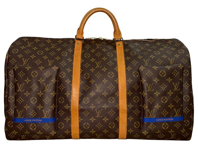 LOUIS VUITTON KEEPALL 60 - Starry Night Over the Rhône (Van Gogh) Marrone Blu Monogramma - vista 2