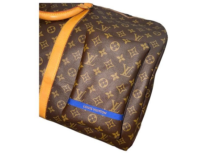 LOUIS VUITTON KEEPALL 60 - Starry Night Over the Rhône (Van Gogh) Marrone Blu Monogramma - vista 7