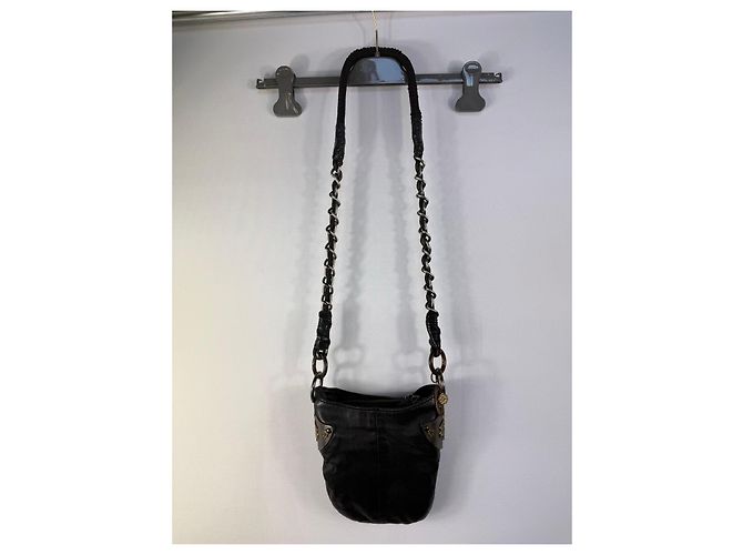Autre Marque Borsa a tracolla in pelle Diesel Black Gold con decorazioni Nero - vista 2