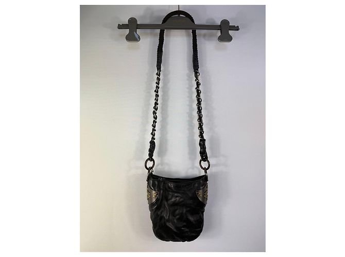 Autre Marque Borsa a tracolla in pelle Diesel Black Gold con decorazioni Nero - vista 4